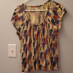 Ruched neck Mossimo cap sleeve t